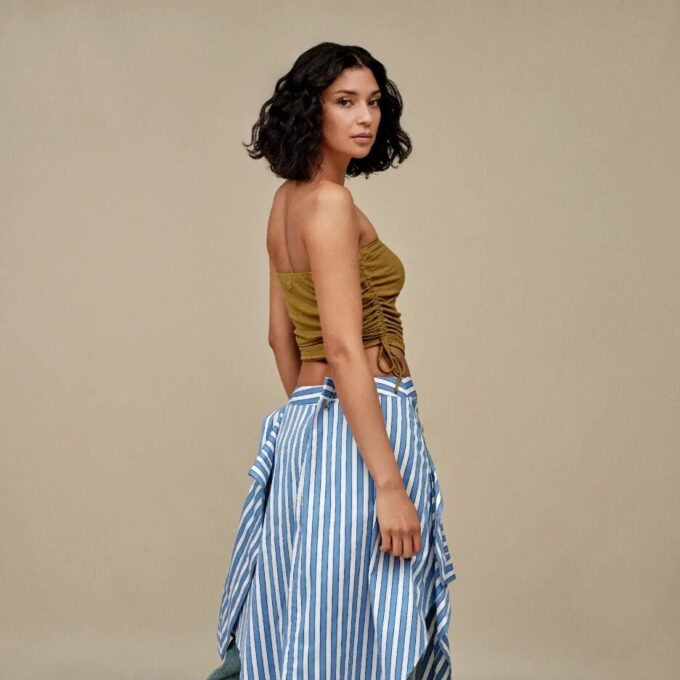 Emilia Bandeau Top Rib