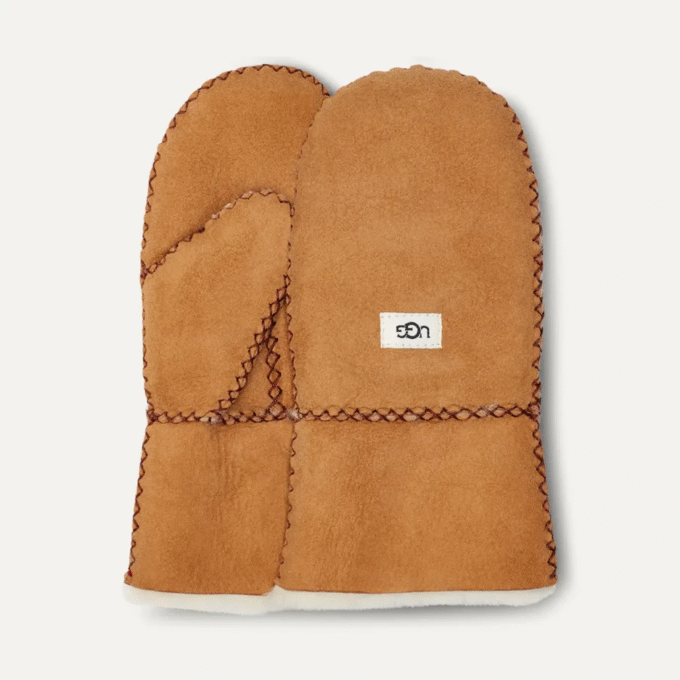 Schaffellhandschuh mit Ziernähten Schaffellhandschuh mit Ziernähten